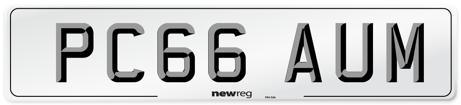 PC66 AUM Number Plate from New Reg
